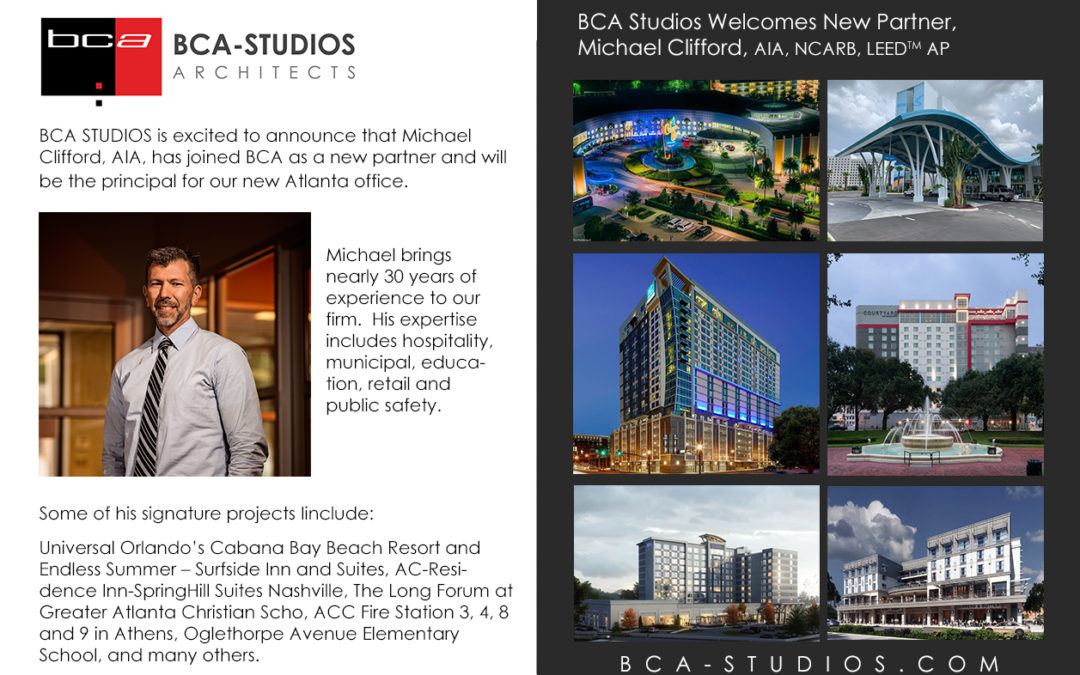 BCA Studios Welcomes New Partner, Michael Clifford, AIA